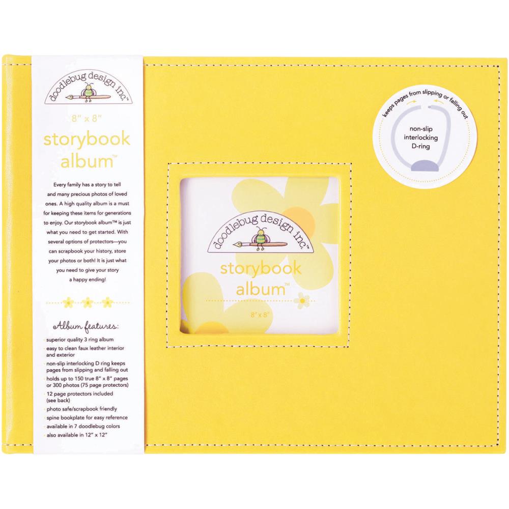 Doodlebug Storybook D-Ring Binder Scrapbook Album 8"x 8" (Choose your Color)