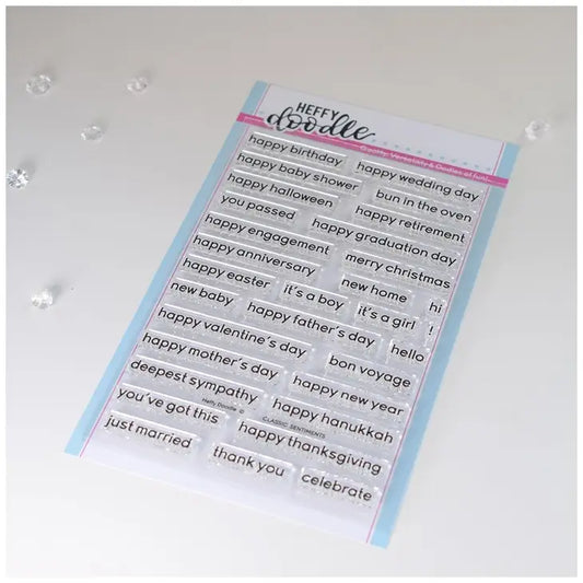 Classic Sentiments Stamps includes all holidays and sentiments by Heffy Doodle 