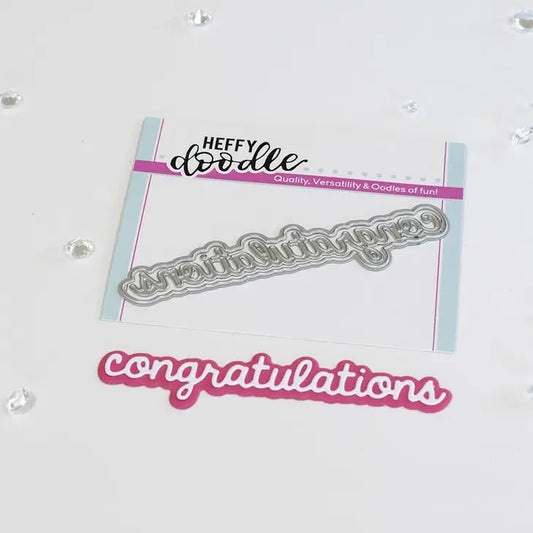 Congratulations Shadow Cuts Sentiment Word Craft Die Heffy Doodle