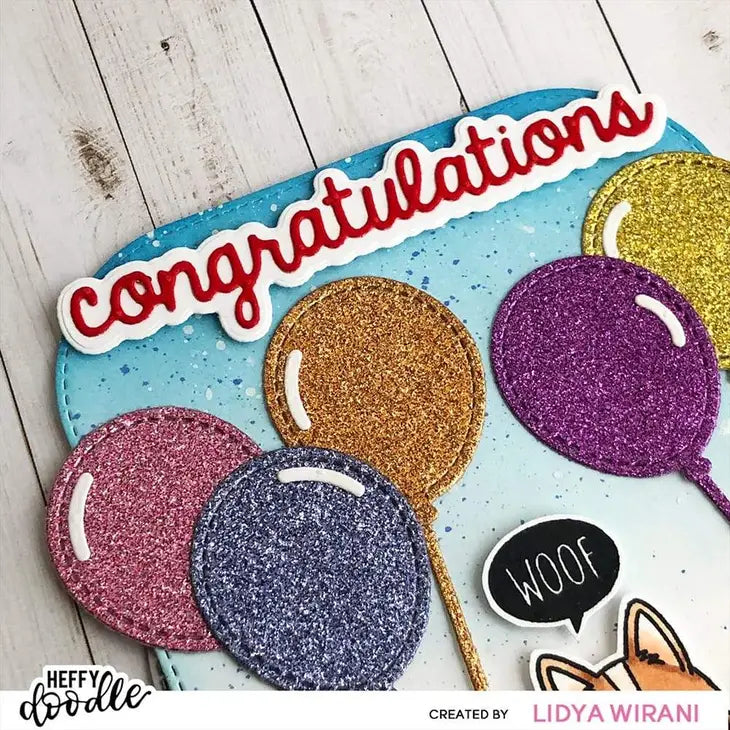 Congratulations Shadow Cuts Sentiment Word Craft Die Heffy Doodle