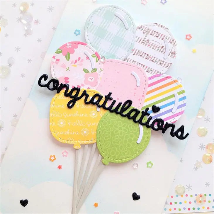 Congratulations Shadow Cuts Sentiment Word Craft Die Heffy Doodle