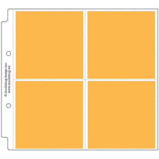 Doodlebug Page Protectors 8"X8" 12/Pkg 4-4x4