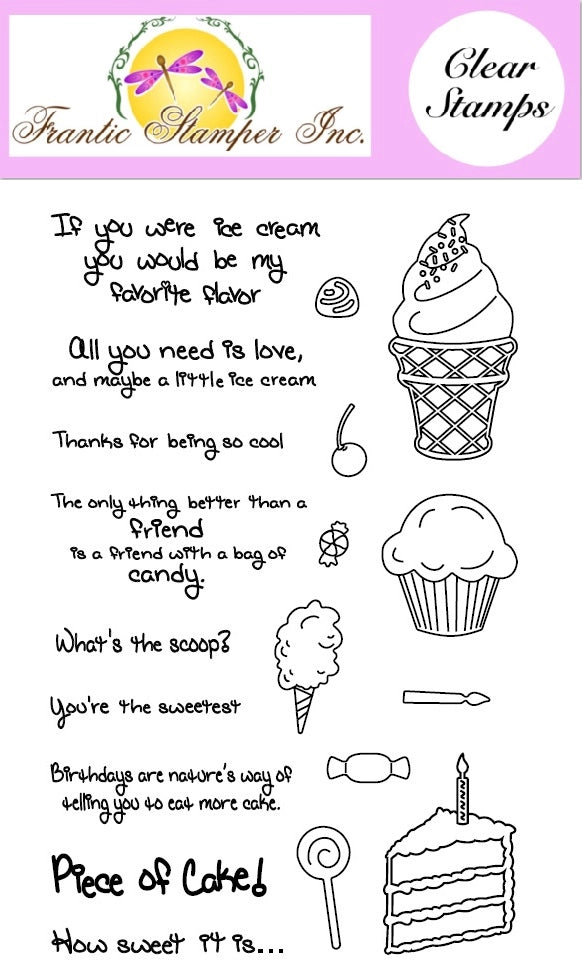 How Sweet It Is Clear Polymer Stamp Set by Frantic Stamper Inc.