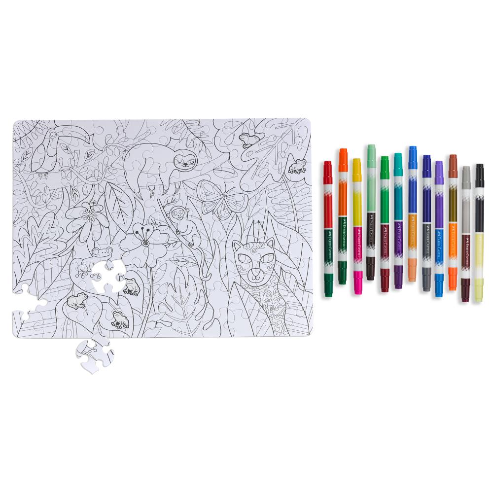 Jungle Color by Numbers Puzzle for Kids Faber-Castell