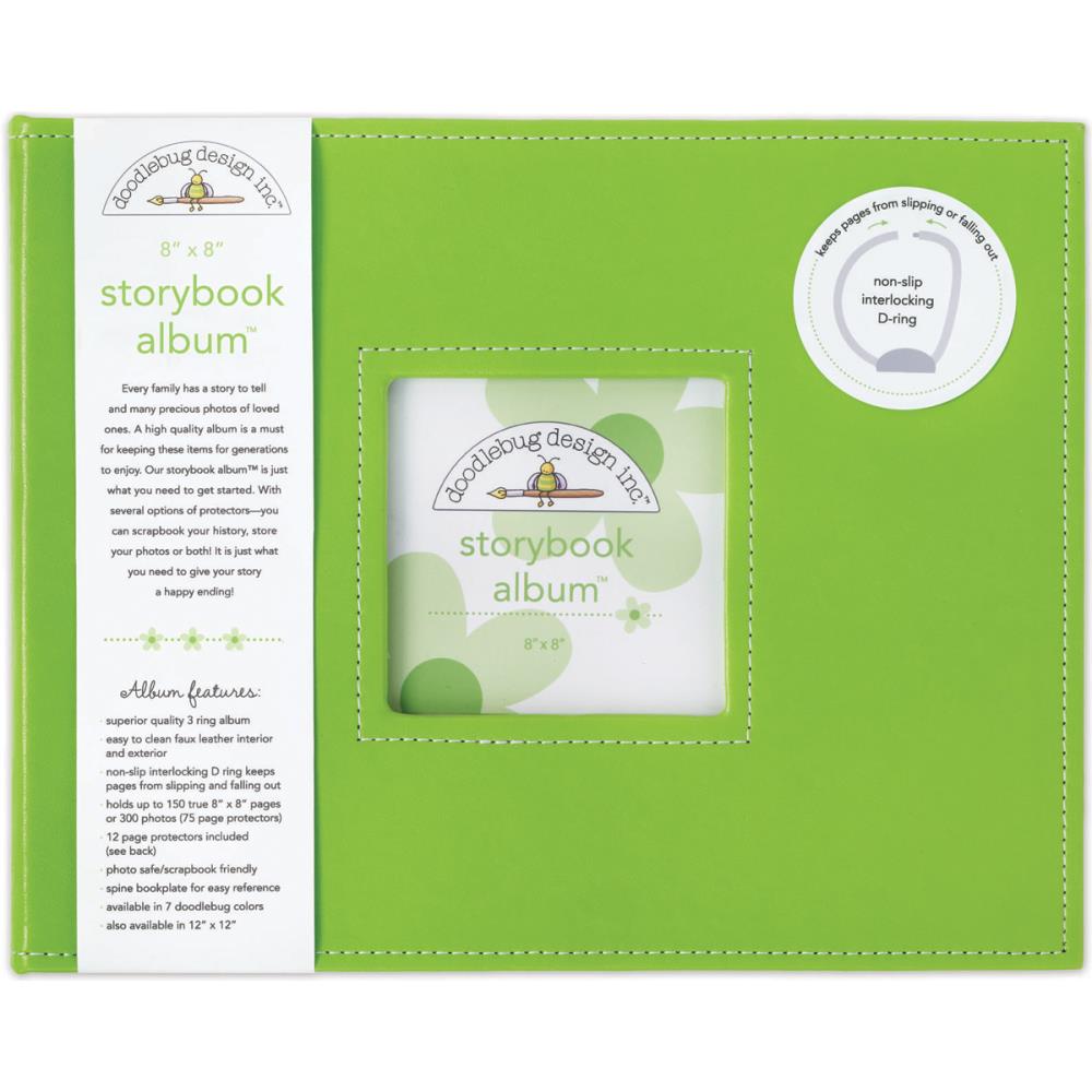 Doodlebug Storybook D-Ring Binder Scrapbook Album 8"x 8" (Choose your Color)