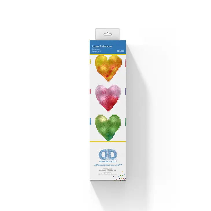 Love Rainbow Hearts Diamond Dotz Art Facet Painting Kit