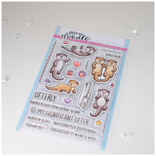 Heffy Doodle Otter Side Stamps Set Clear Cling Mount for Cardmaking