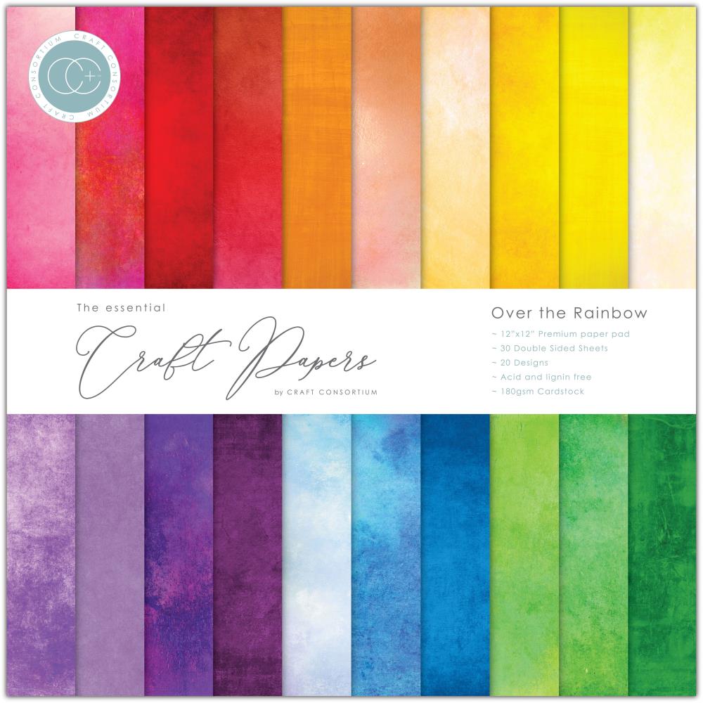 Over the Rainbow Double Sided 12x12 Premium Scrapbook Paper Pad Craft Consortium