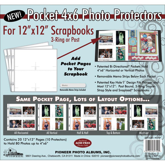 Pioneer Universal Photo Sleeves for 12"X12" Scrapbook Albums 10/Pkg