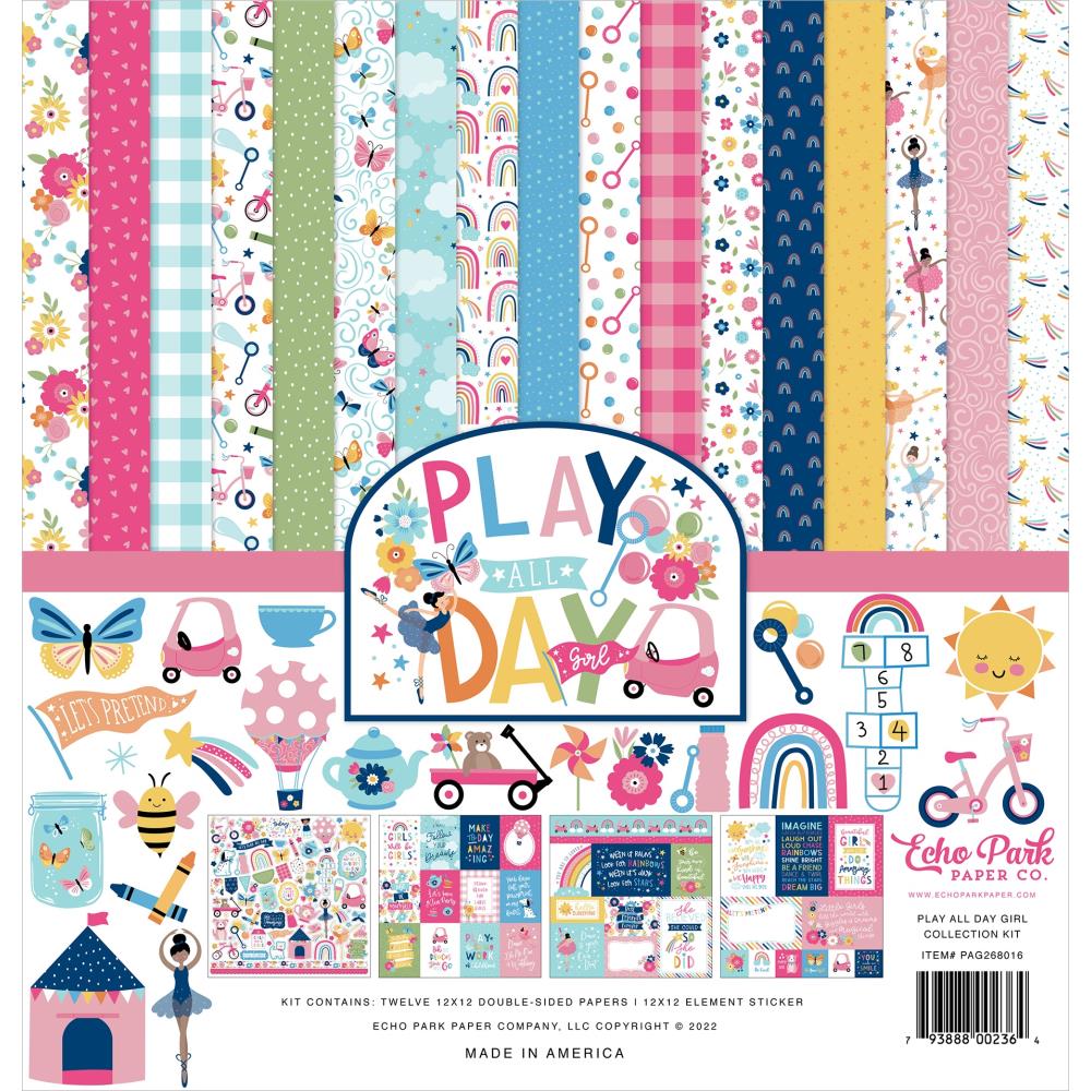 Play All Day Girl 12x12 Pattern Paper Pack - Echo Park