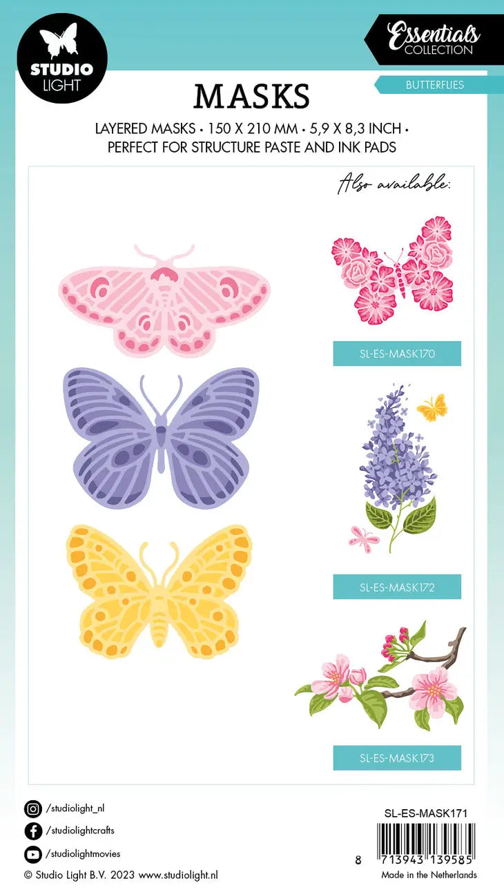 Fly Butterflies Essentials Mask Stencil Set Layered Butterflies
