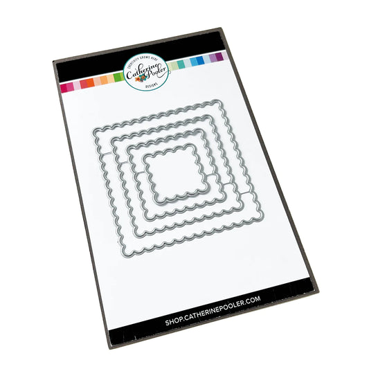 Scallop Square Dies by Catherine Pooler Designs Global Adventure  Nested