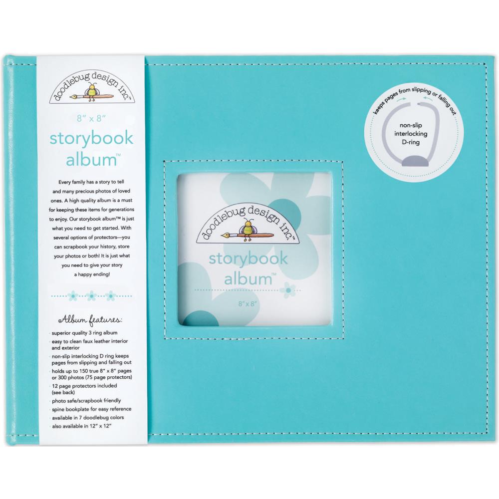 Doodlebug Storybook D-Ring Binder Scrapbook Album 8"x 8" (Choose your Color)