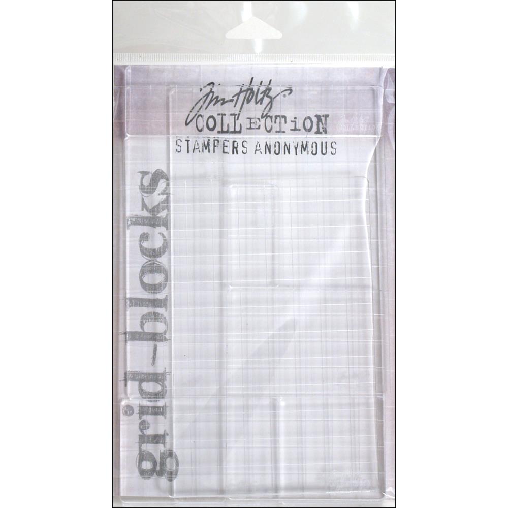 Tim Holtz Acrylic Stamping Grid Blocks 9/Pkg Stampers Anonymous