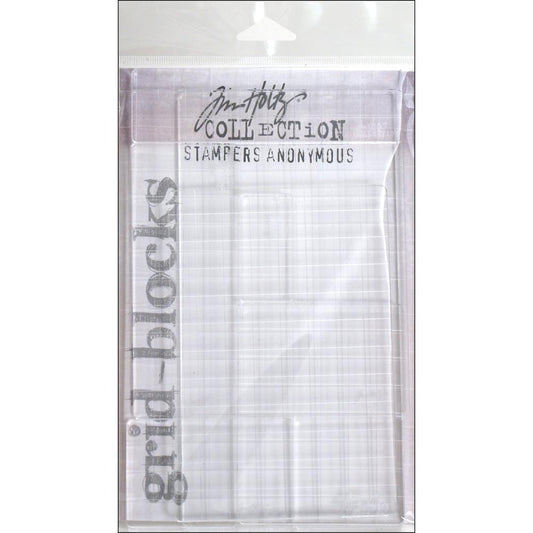 Tim Holtz Acrylic Stamping Grid Blocks 9/Pkg Stampers Anonymous