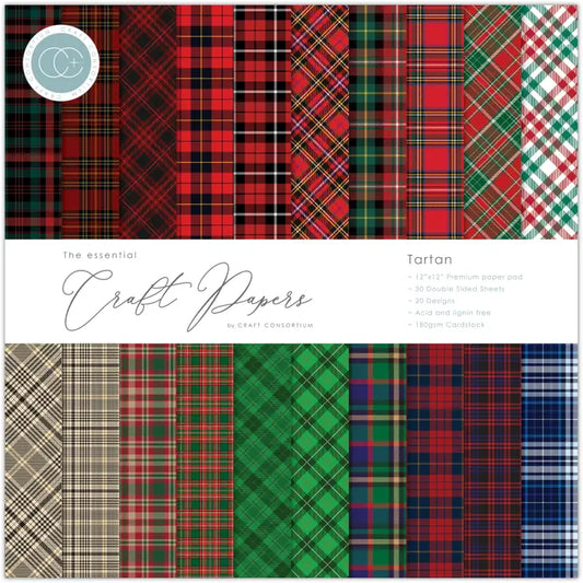 Tartan Plaid 12x12 Premium Scrapbook Paper Pad - Craft Consortium