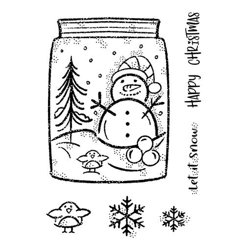 Snow Jar 4x6 Clear Stamp Set Woodware Craft Collections - Creative Expressions