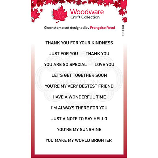 Thoughtful Strips Sentiments 4x6 Clear Stamp Set Woodware Craft Collections - Creative Expressions